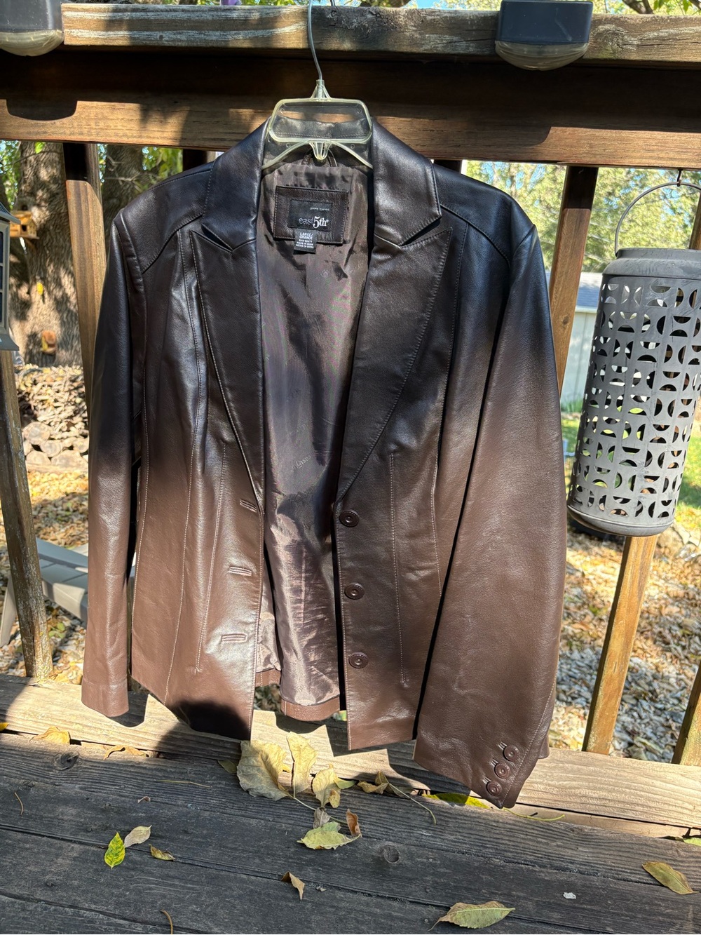 East 5th Dark Brown Leather Blazer